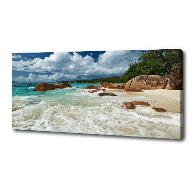 Fotocuadro en lienzo de alta calidad horizontal Playa de Seychelles