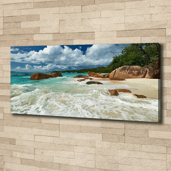 Fotocuadro en lienzo de alta calidad horizontal Playa de Seychelles