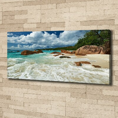 Fotocuadro en lienzo de alta calidad horizontal Playa de Seychelles