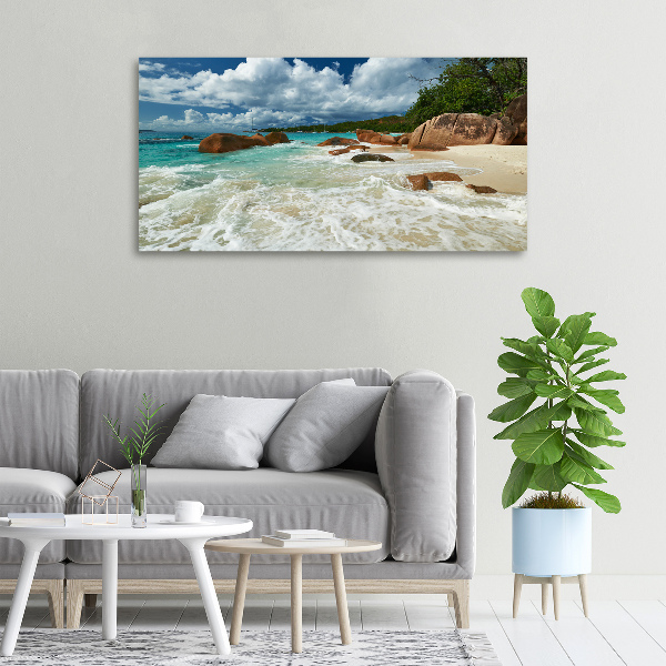 Fotocuadro en lienzo de alta calidad horizontal Playa de Seychelles