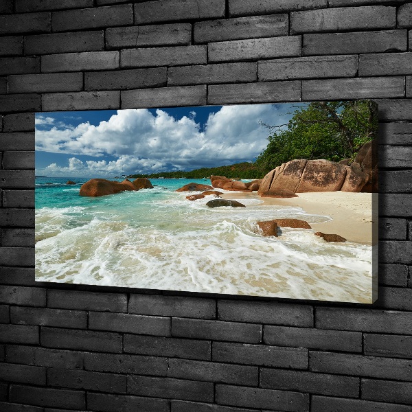 Fotocuadro en lienzo de alta calidad horizontal Playa de Seychelles