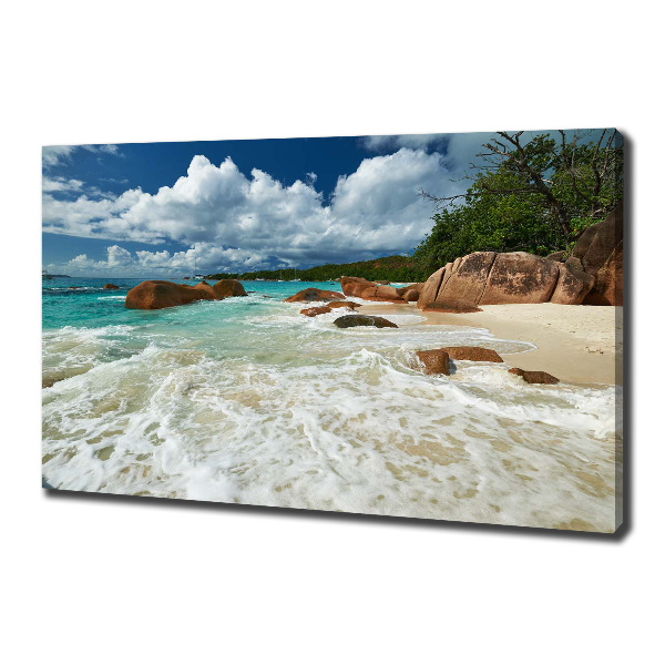 Fotocuadro en lienzo de alta calidad horizontal Playa de Seychelles