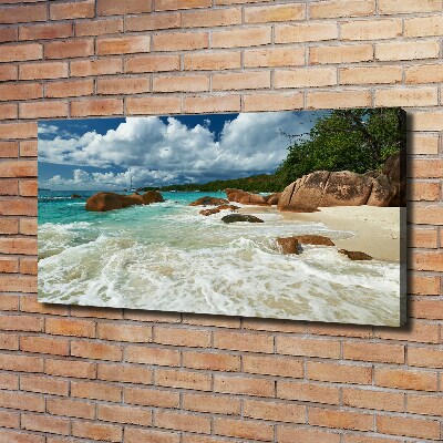 Fotocuadro en lienzo de alta calidad horizontal Playa de Seychelles