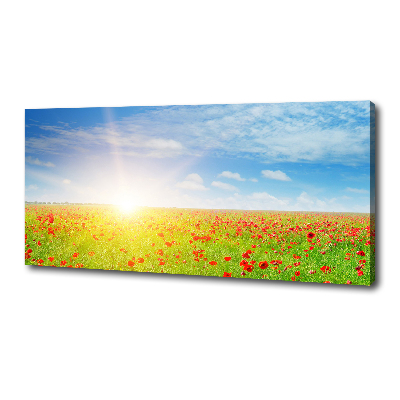 Cuadro canvas con impresión uv duradera horizontal Campo de amapolas