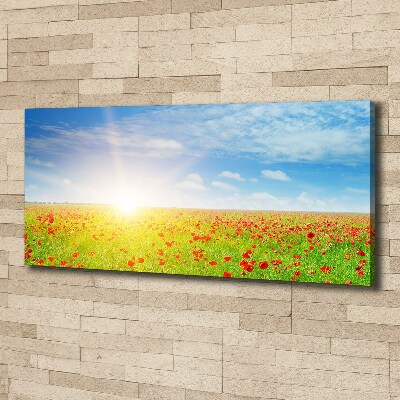Cuadro canvas con impresión uv duradera horizontal Campo de amapolas