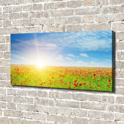 Cuadro canvas con impresión uv duradera horizontal Campo de amapolas