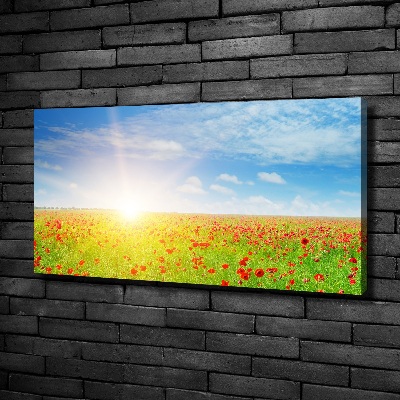 Cuadro canvas con impresión uv duradera horizontal Campo de amapolas