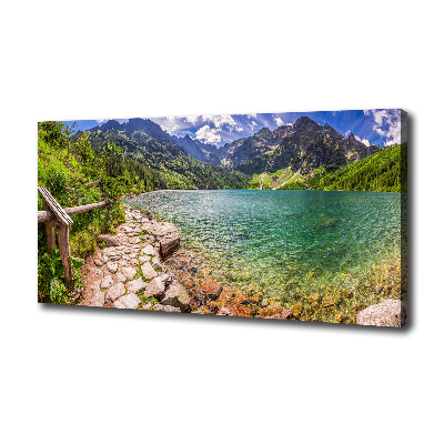 Fotocuadro en lienzo de alta calidad horizontal El ojo de mar de los montes Tatra