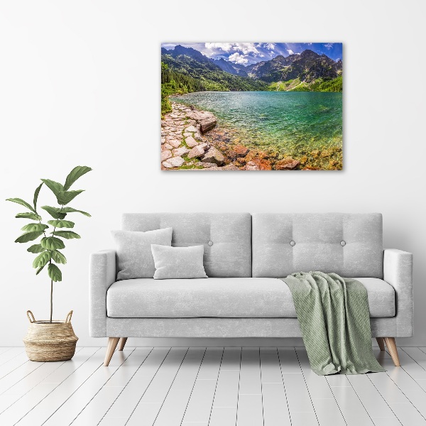 Fotocuadro en lienzo de alta calidad horizontal El ojo de mar de los montes Tatra