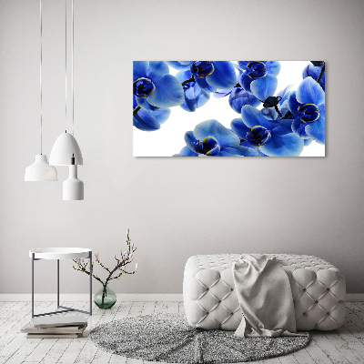 Cuadro canvas con impresión uv duradera horizontal Orquídea azul