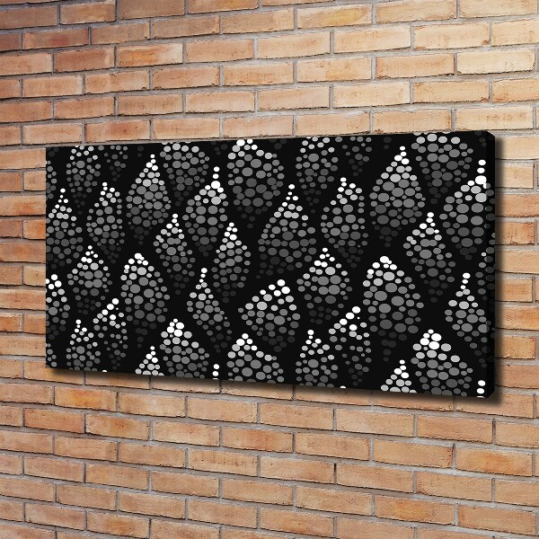 Cuadro canvas moderno de gran formato horizontal Puntos blancos y negros