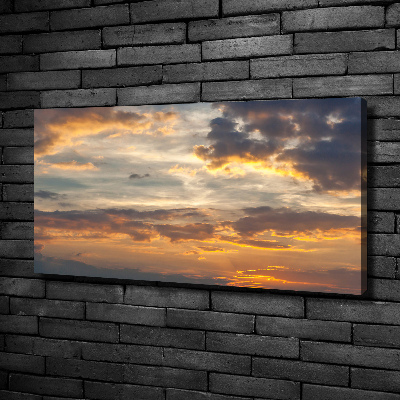 Cuadro canvas moderno de gran formato horizontal Atardecer