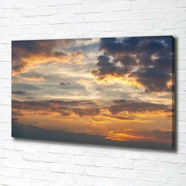 Cuadro canvas moderno de gran formato horizontal Atardecer