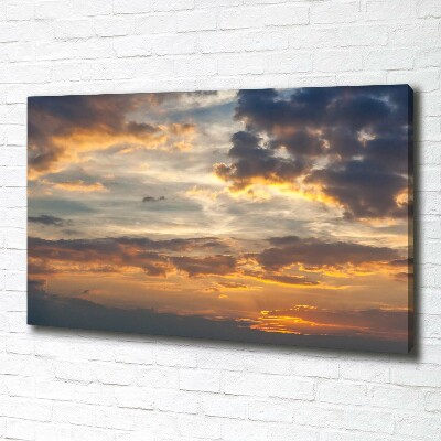 Cuadro canvas moderno de gran formato horizontal Atardecer