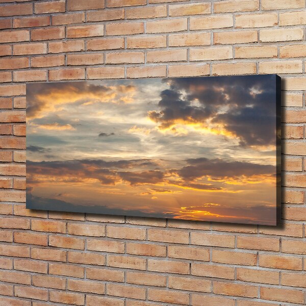 Cuadro canvas moderno de gran formato horizontal Atardecer
