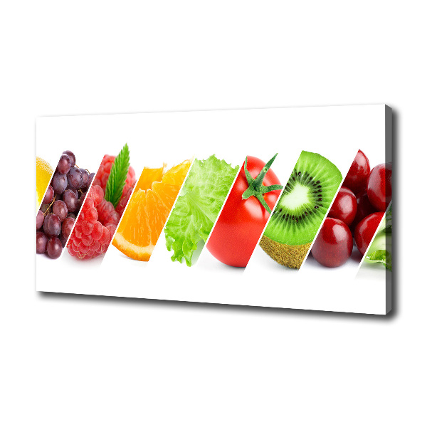 Cuadro canvas con impresión uv duradera horizontal Frutas y verduras