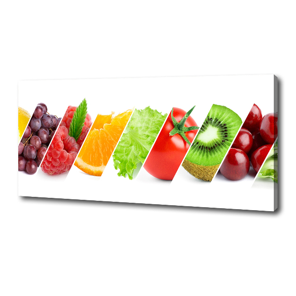 Cuadro canvas con impresión uv duradera horizontal Frutas y verduras