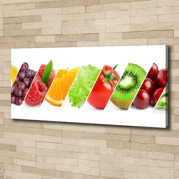 Cuadro canvas con impresión uv duradera horizontal Frutas y verduras