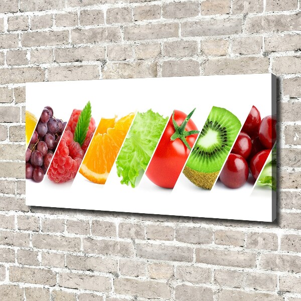 Cuadro canvas con impresión uv duradera horizontal Frutas y verduras