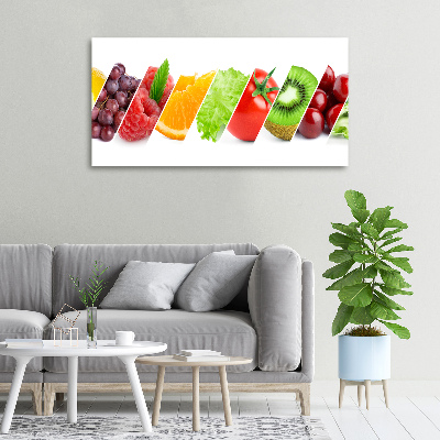 Cuadro canvas con impresión uv duradera horizontal Frutas y verduras