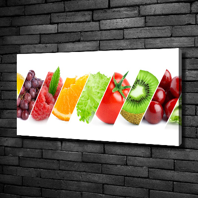 Cuadro canvas con impresión uv duradera horizontal Frutas y verduras