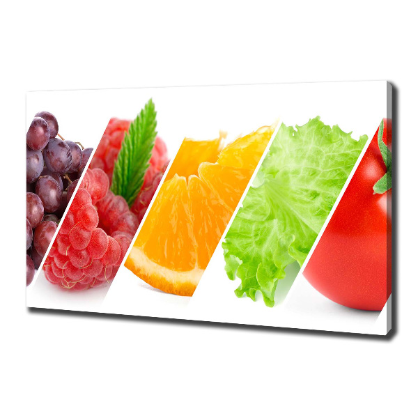 Cuadro canvas con impresión uv duradera horizontal Frutas y verduras