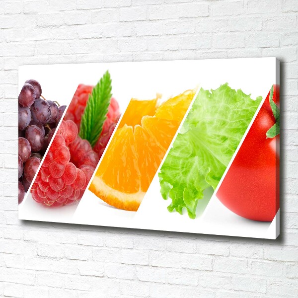 Cuadro canvas con impresión uv duradera horizontal Frutas y verduras