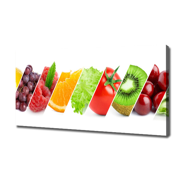 Cuadro canvas con impresión uv duradera horizontal Frutas y verduras