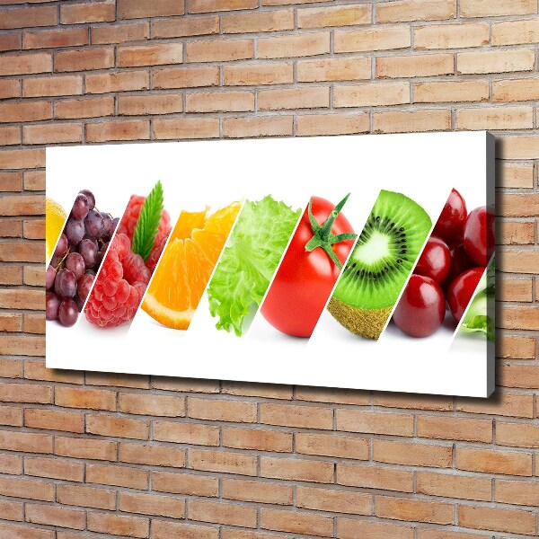 Cuadro canvas con impresión uv duradera horizontal Frutas y verduras