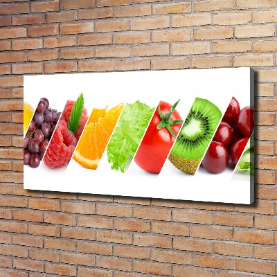 Cuadro canvas con impresión uv duradera horizontal Frutas y verduras