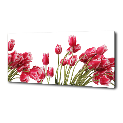 Cuadro canvas con impresión uv duradera horizontal tulipanes rojos