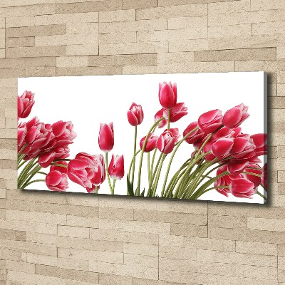 Cuadro canvas con impresión uv duradera horizontal tulipanes rojos