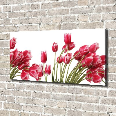Cuadro canvas con impresión uv duradera horizontal tulipanes rojos