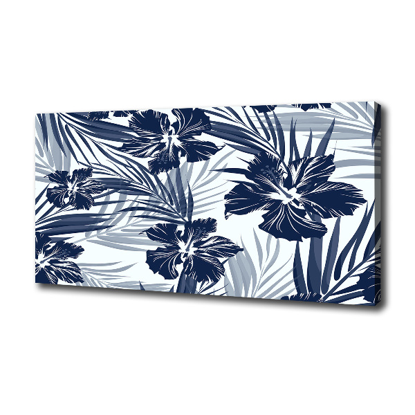 Cuadro canvas con impresión uv duradera horizontal flores tropicales