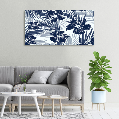 Cuadro canvas con impresión uv duradera horizontal flores tropicales
