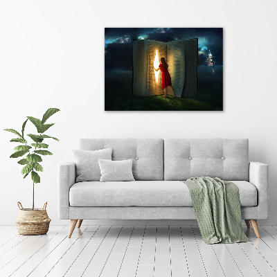 Cuadro canvas con impresión uv duradera horizontal El mundo de los libros