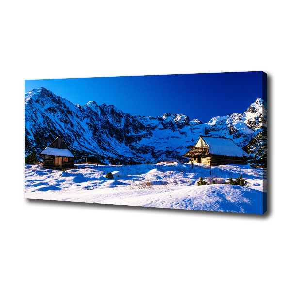 Fotocuadro en lienzo de alta calidad horizontal Casas en los montes Tatra