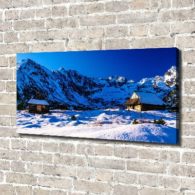 Fotocuadro en lienzo de alta calidad horizontal Casas en los montes Tatra