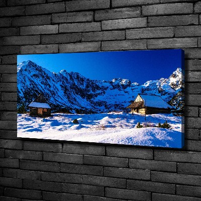 Fotocuadro en lienzo de alta calidad horizontal Casas en los montes Tatra