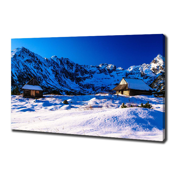 Fotocuadro en lienzo de alta calidad horizontal Casas en los montes Tatra