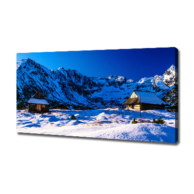Fotocuadro en lienzo de alta calidad horizontal Casas en los montes Tatra