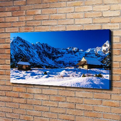 Fotocuadro en lienzo de alta calidad horizontal Casas en los montes Tatra