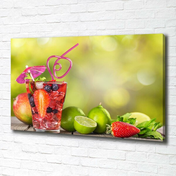 Cuadro canvas con impresión uv duradera horizontal Cóctel de frutas