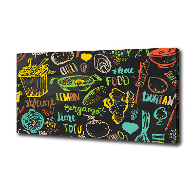 Cuadro canvas moderno de gran formato horizontal comida tailandesa