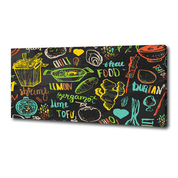 Cuadro canvas moderno de gran formato horizontal comida tailandesa