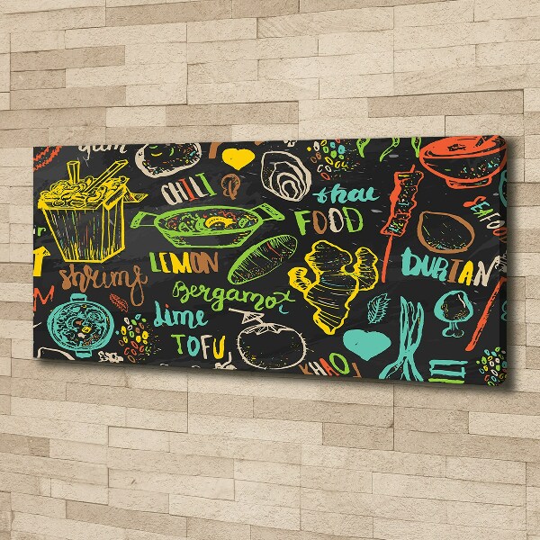 Cuadro canvas moderno de gran formato horizontal comida tailandesa
