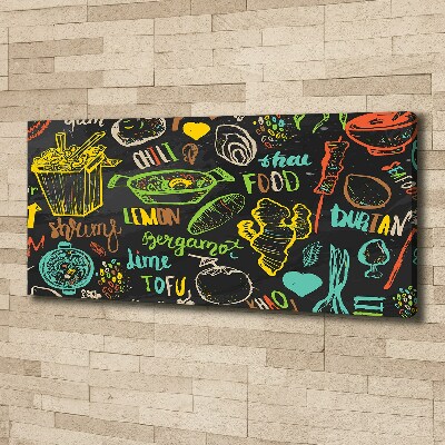 Cuadro canvas moderno de gran formato horizontal comida tailandesa