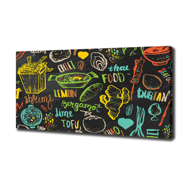 Cuadro canvas moderno de gran formato horizontal comida tailandesa