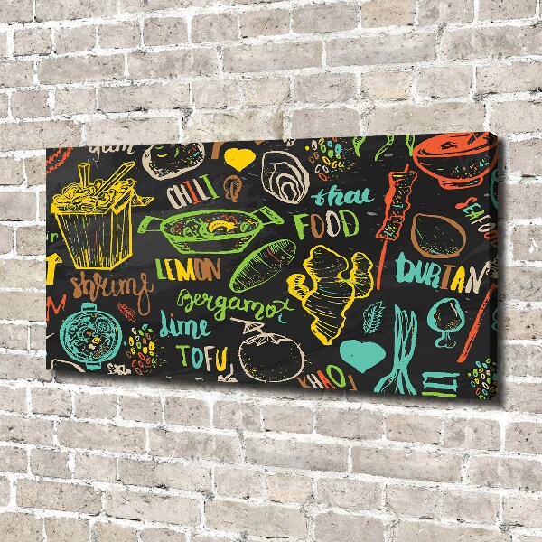 Cuadro canvas moderno de gran formato horizontal comida tailandesa