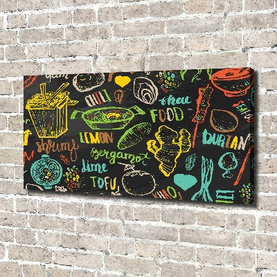 Cuadro canvas moderno de gran formato horizontal comida tailandesa